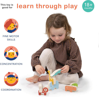 Happy Stacking Safari - 7pc Wooden Stacking Toy