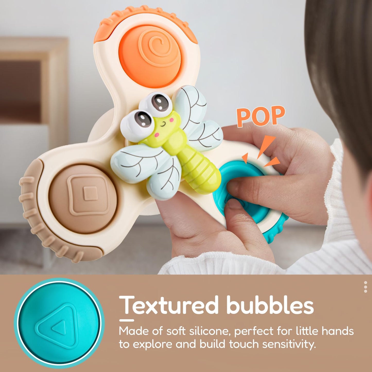 3PCS Pop Suction Cup Spinner Rotatory Toys