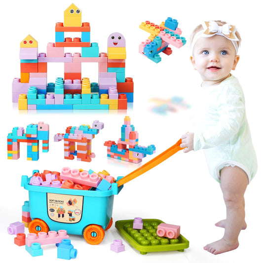 Top STEM Soft Building Block Sets for Kids Aged 18 months to 6 years old.Mega Building Blocks for preschool.Large Construction Block Toys for Toddler to Improve Imagination、Creativity、Hands-on Ability