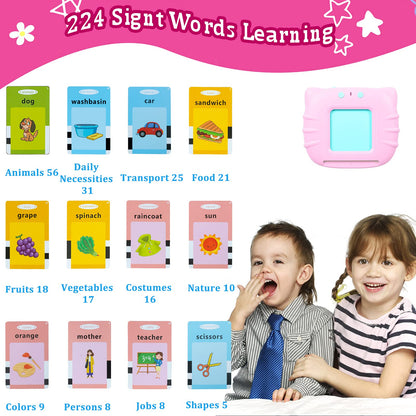 Toddler Toys Sight Words Talking Flash Cards for Ages 2 3 4 Boys and Girls, Autism Sensory Toy for Autistic Children, Learning Educational Montessori Speech Therapy Toys 224 Sight Words