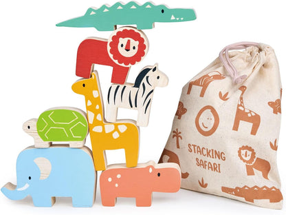 Happy Stacking Safari - 7pc Wooden Stacking Toy