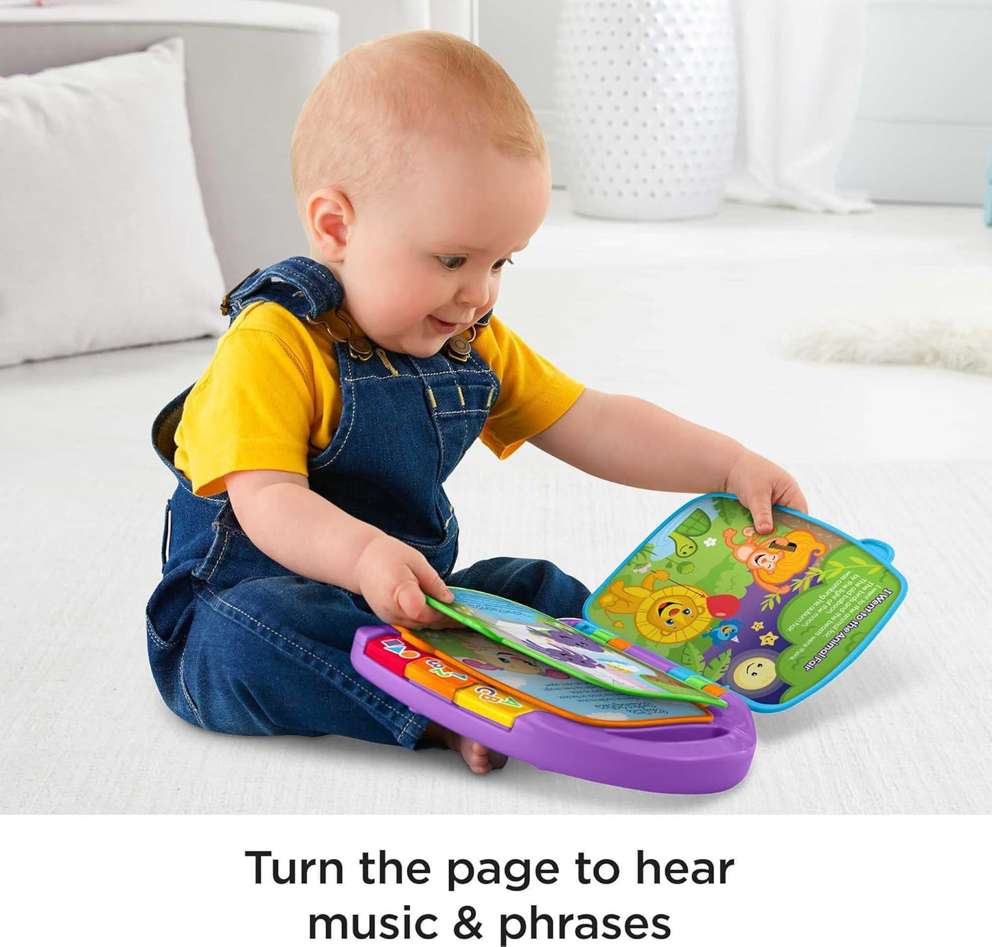Fisher-Price Laugh & Learn Storybook Rhymes, take-Along Musical Toy Book with Learning Content for Infants (Amazon Exclusive)