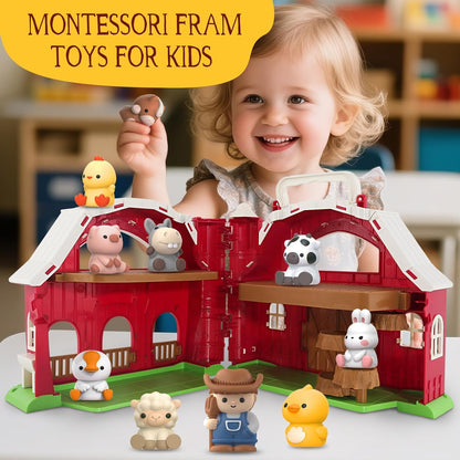 SpringFlower Toddler Farm Playset – Educational & Pretend Play for 1-3 Year Olds