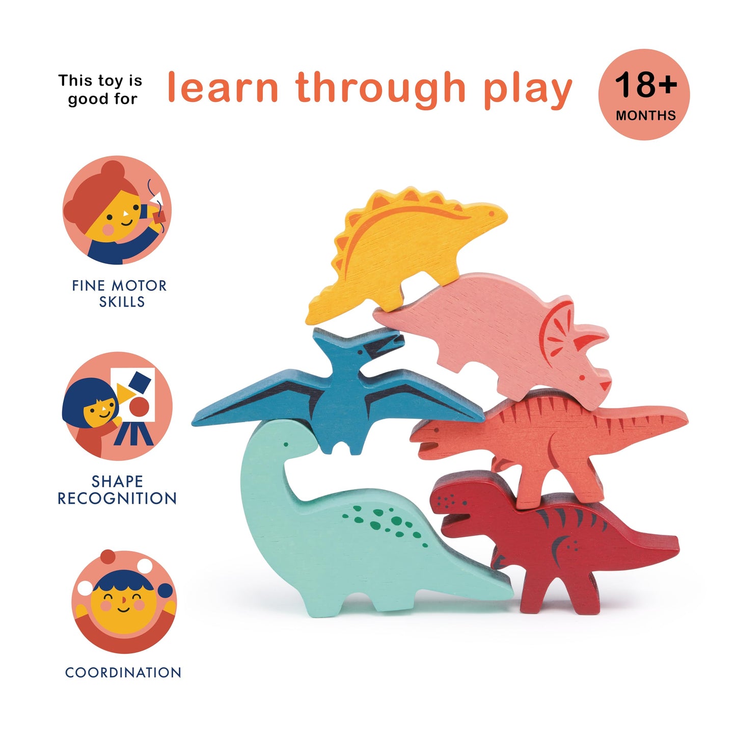Happy Stacking Safari - 7pc Wooden Stacking Toy