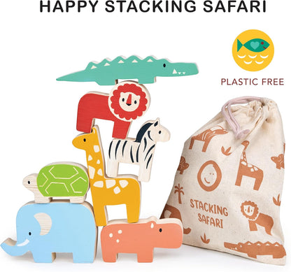 Happy Stacking Safari - 7pc Wooden Stacking Toy