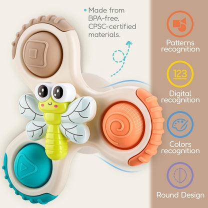 3PCS Pop Suction Cup Spinner Rotatory Toys