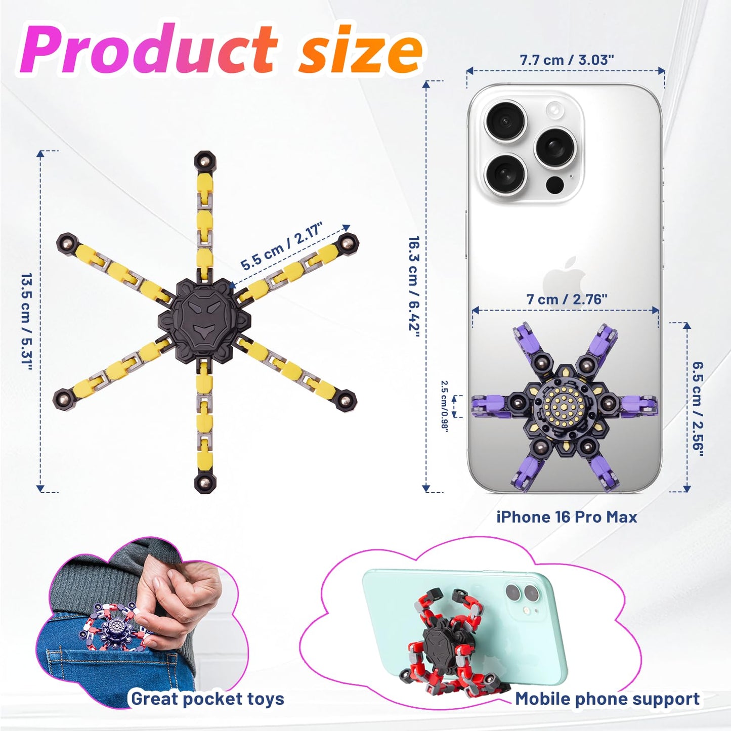 Transformable Fidget Spinners Set
