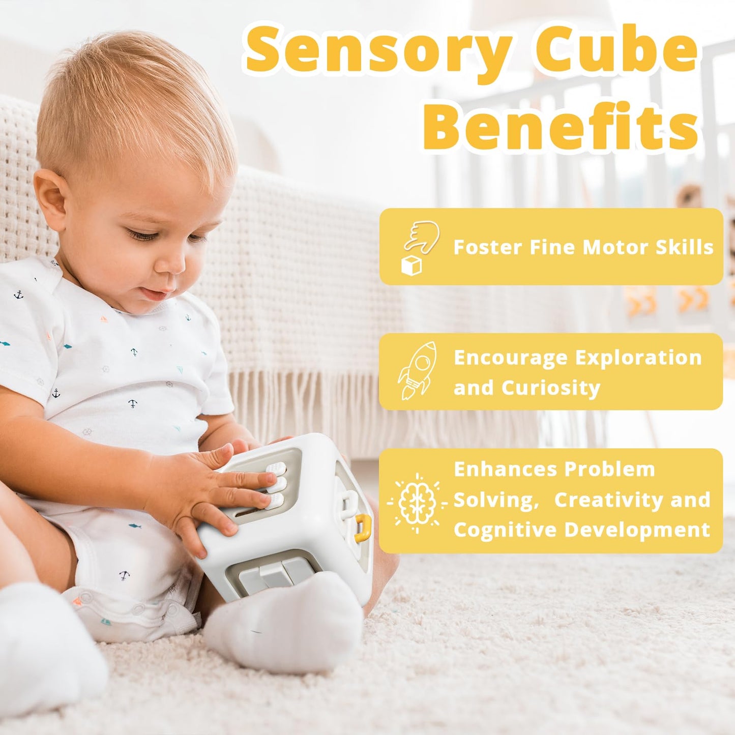 Busy Cube Toys for 1 Year Old Girl Gifts, Montessori for Baby Girl, Travel Sensory Toys for Toddlers 1-3, Learning Fine Motor Skills| 1st Birthday Girl Gifts 12 Months +
