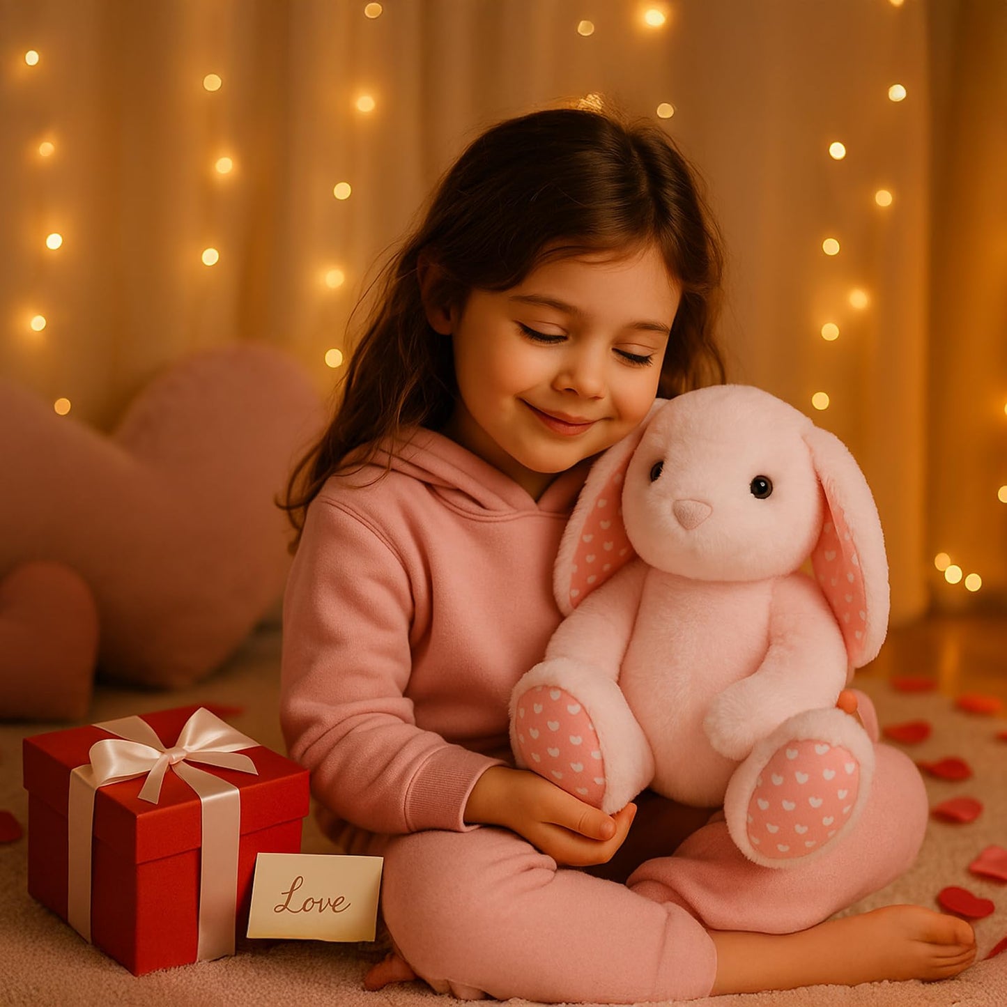 Beige Cream Bunny Rabbit Stuffed Animals Plush Toys for Kids Girls Boys Baby Birthday Bedtime Gift,17.7 inches