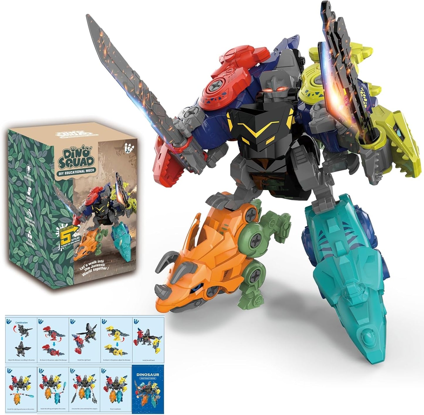 Dinosaur Transform Robot Toys Set