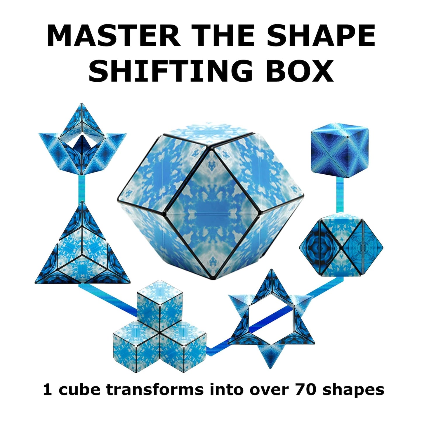 Shashibo Shape Shifting Box - STEM Magnetic Fidget Cube That Transforms Into Over 70 Shapes, Download Fun in Motion Toys Mobile App (Spaced Out)
