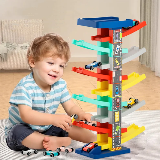 Car Ramp Toys with 6 Cars & Race Tracks