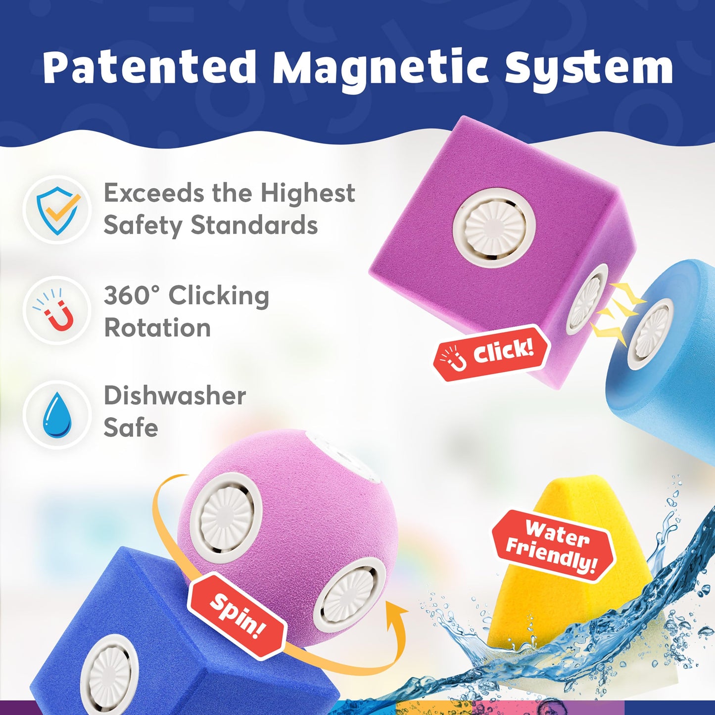 Magnetic Foam Bath Building Blocks