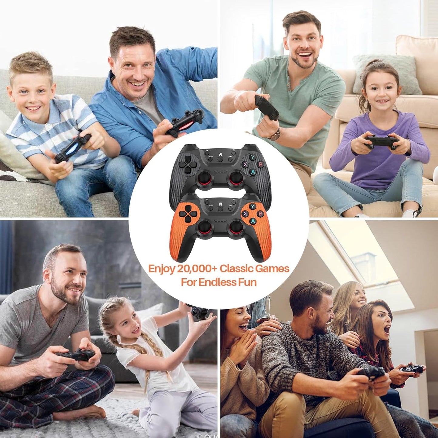20000+ Games,2025 Retro Home Game Console Wireless
