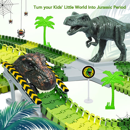 Dinosaur Toys, 252 PCS Create A Dinosaur World Road Race Tracks