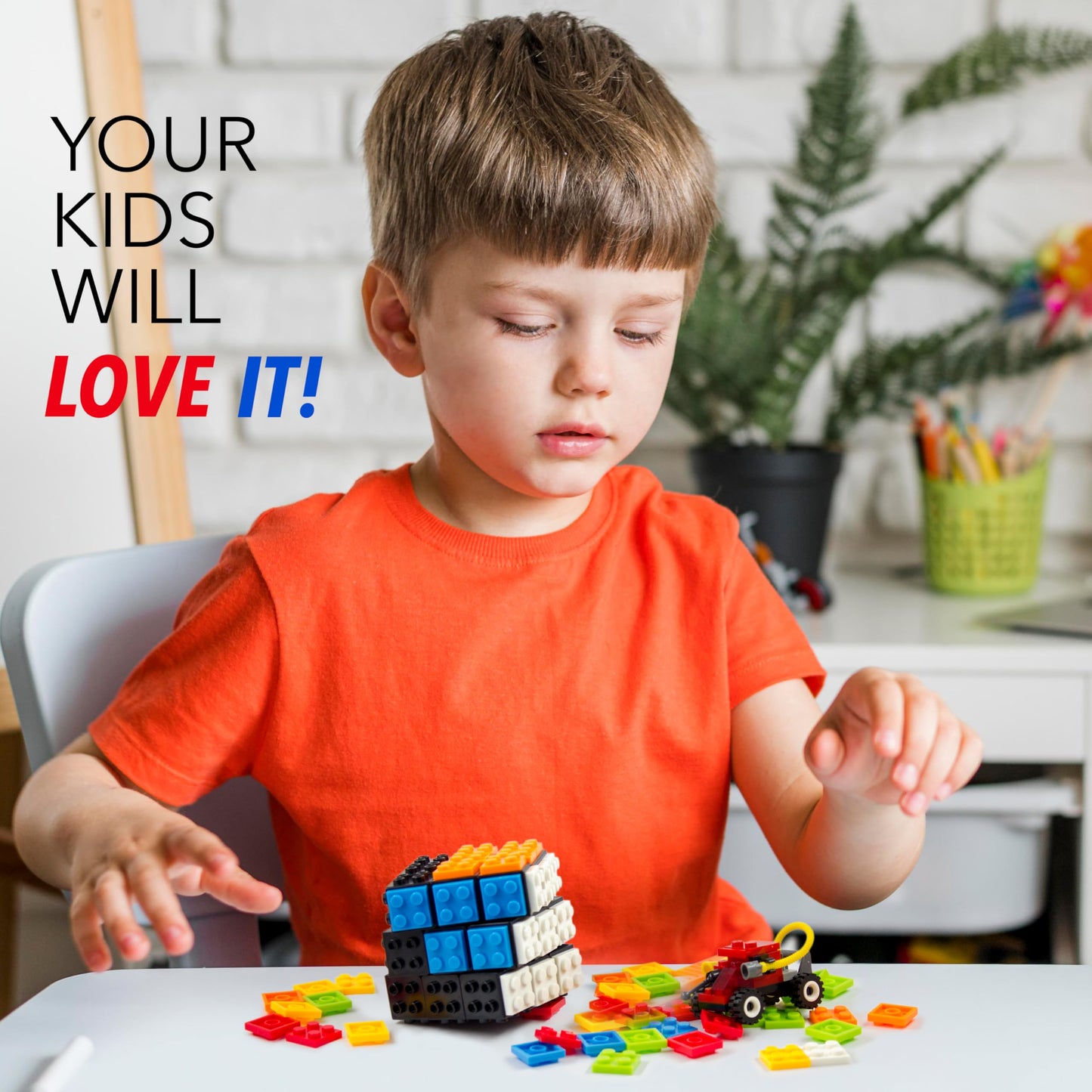 3x3 Brick Speed Cube with Building Blocks