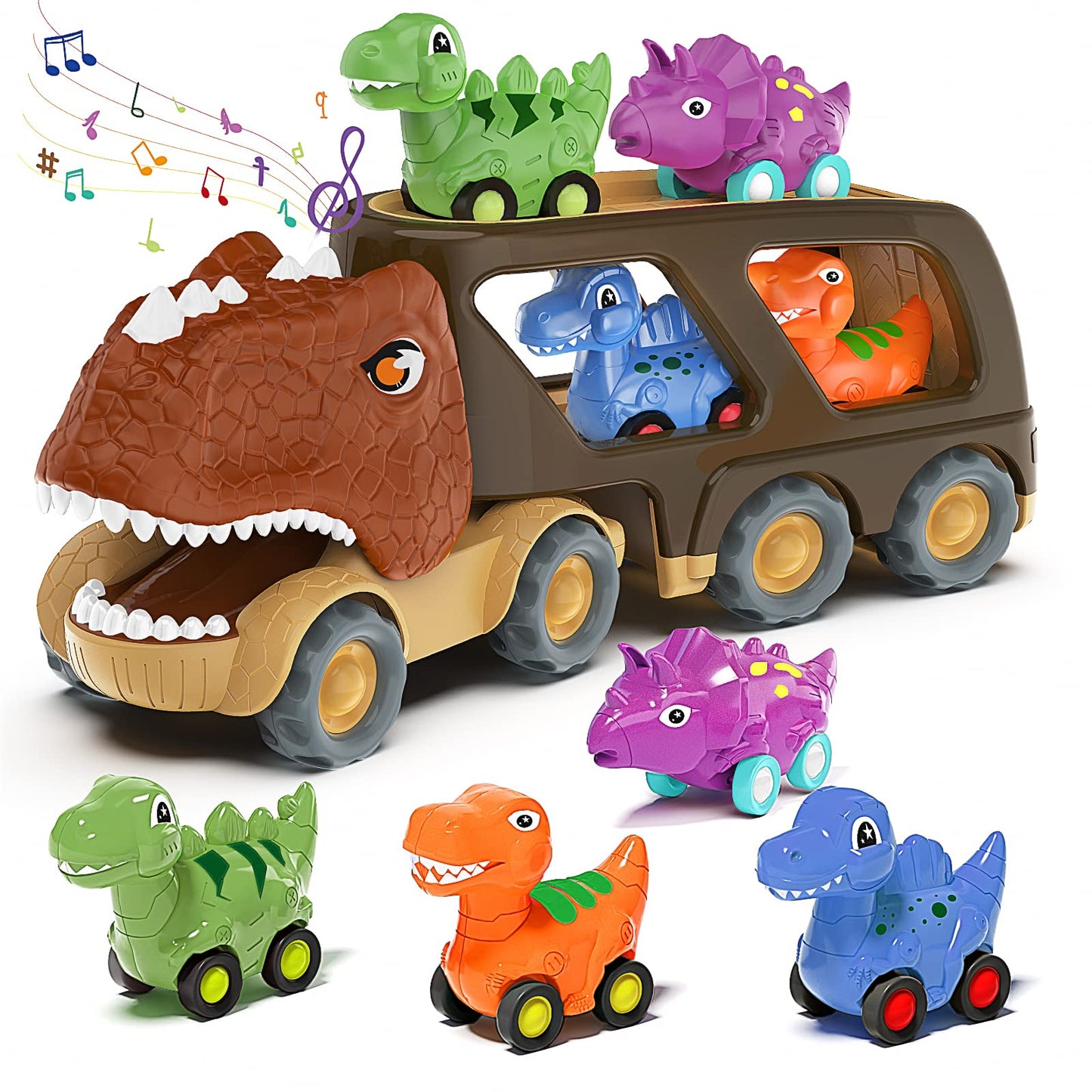 Dinosaur Friction Power Carrier Truck Toy