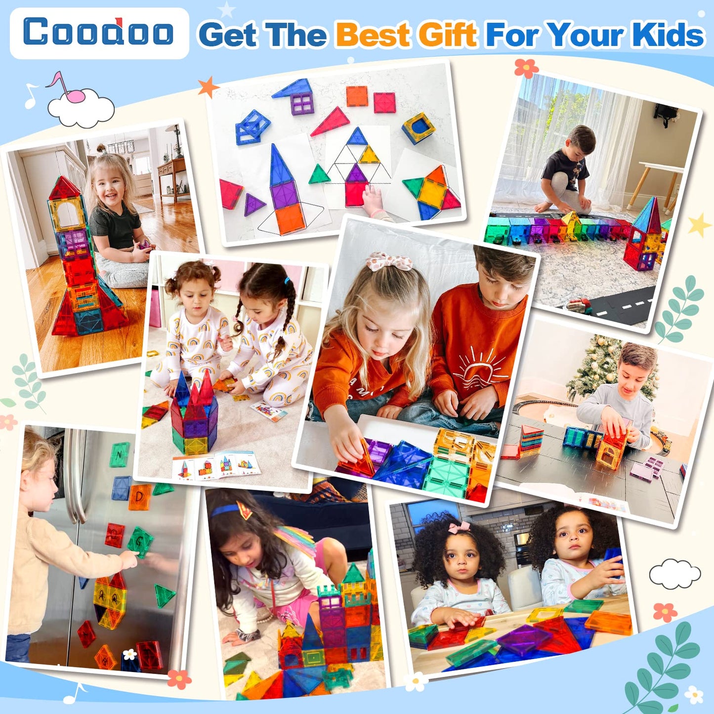 100PCS Magnetic Tiles STEM Building Toys Set