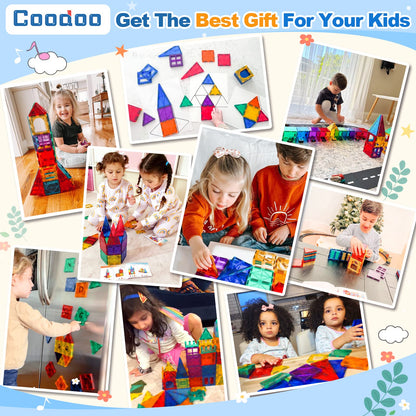 100PCS Magnetic Tiles STEM Building Toys Set