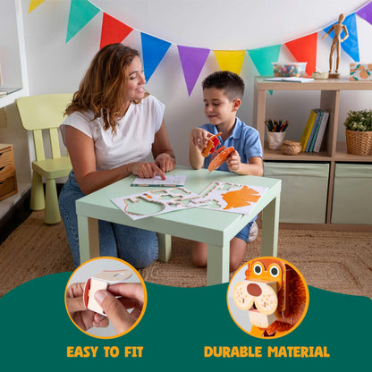 3D Puzzles for Kids Toys Jungle Animals Pack 8 - BONNYCO | 3D Puzzle Jigsaw 6-8 8-13, Educational Girl and Boy Toys, Gifts for Kids Activity, Birthday Gifts for Boys | Rompecabezas 3-D Foam, Christmas