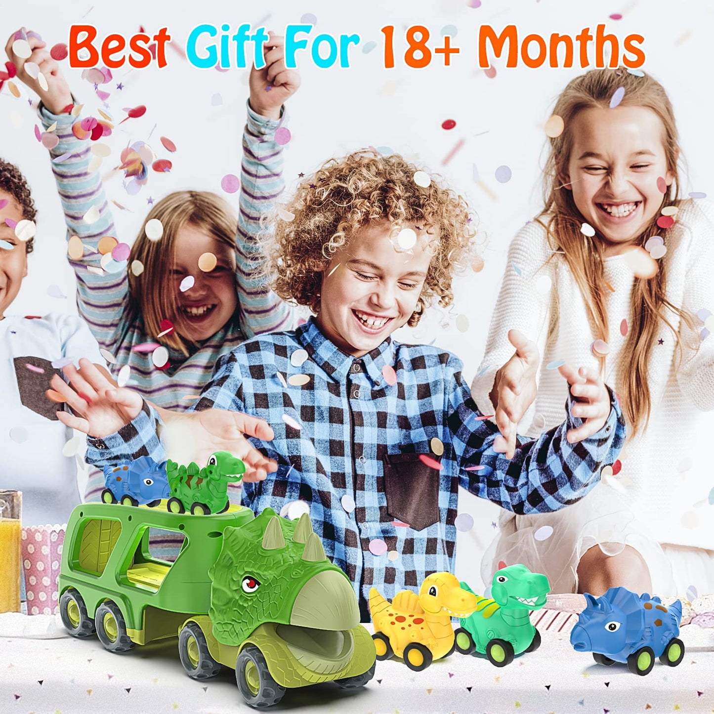 Dinosaur Friction Power Carrier Truck Toy