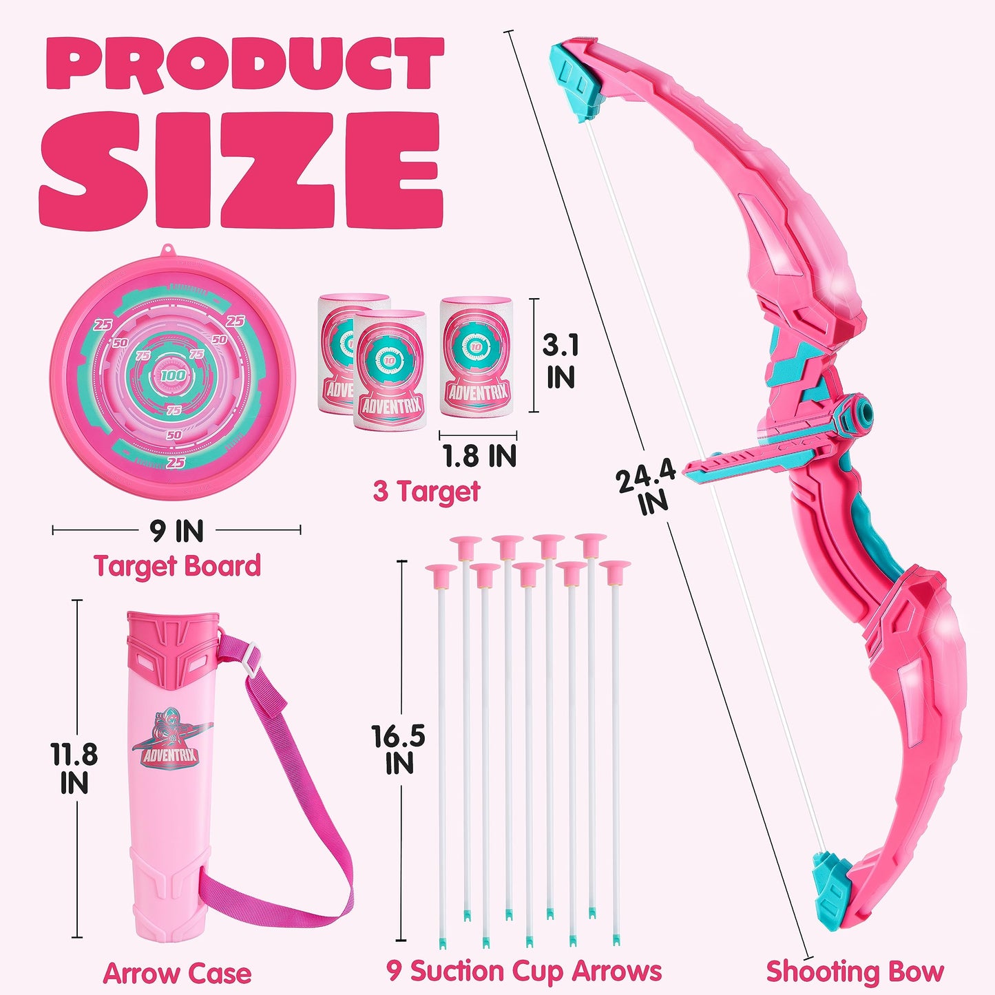 Pink Bow and Arrow Set for Girls