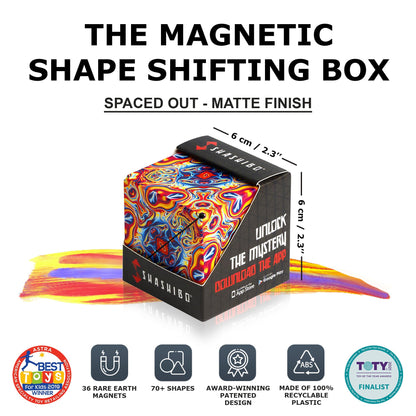 Shashibo Shape Shifting Box - STEM Magnetic Fidget Cube That Transforms Into Over 70 Shapes, Download Fun in Motion Toys Mobile App (Spaced Out)