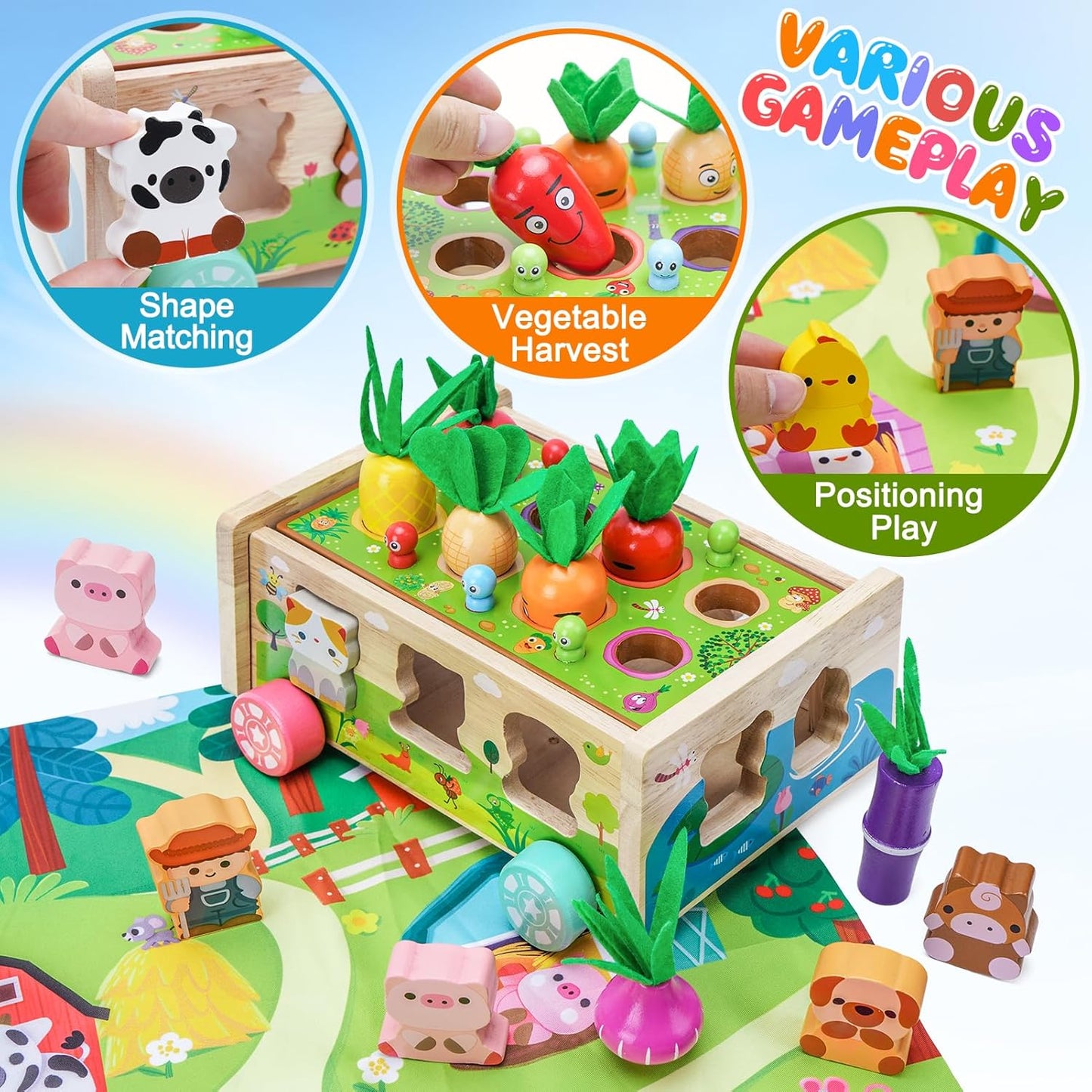 Toddler Montessori Wooden Farm Toys