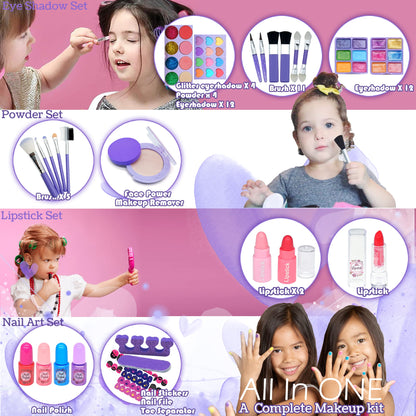 Kids Makeup Sets for Girls - Kids Makeup Sets for Girls 5-8, Maquillaje para Niñas, Play Make Up Kit, Best Toys for Little Girl,Princess Toddler Kid Stuff, Ages3456789 10 Year Old Girl Birthday Gifts