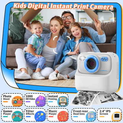 Upgrade Kids Camera Instant Print for Boys and Girls