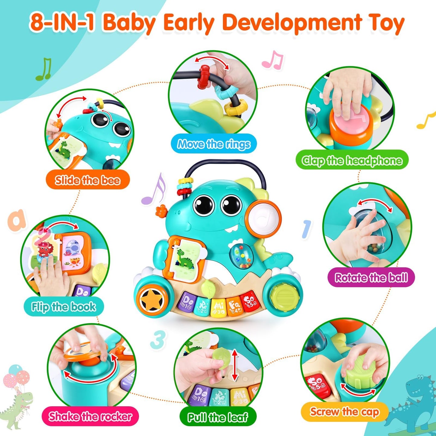 Baby Piano Toy 6 to 12 Months Light Up Music Baby Toys for 0 6 9 12 18 Months Early Learning Educational Piano Keyboard Infant Babies Girl Toy 1 Year Old Boy Girls Gift