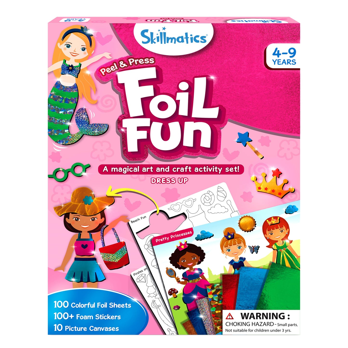 Skillmatics Foil Fun - Unicorns & Princesses, No Mess Art for Kids, Craft Kits & Supplies, DIY Creative Activity, Travel Toys, Gifts for Ages 4, 5, 6, 7, 8, 9