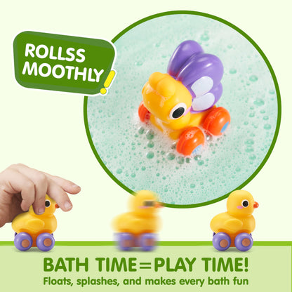 JOYIN Cartoon Cars, Soft Rubber Toy Car Set, Mini Vehicles, Bath Toy Car for Toddlers, Gift for Boys and Girls Easter Basket Stuffers, Summer Beach and Pool Activity, Party Favors for Kids