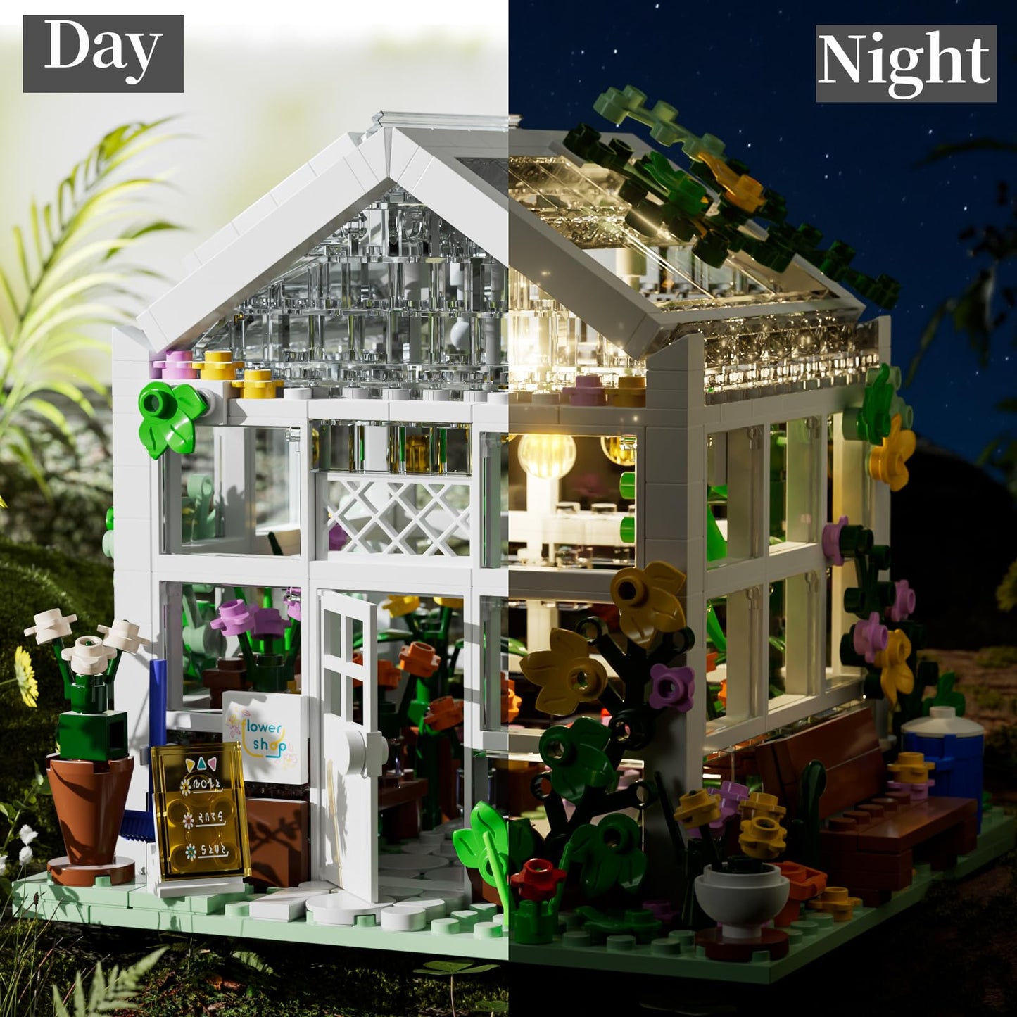 QLT White Flowers House Building Set