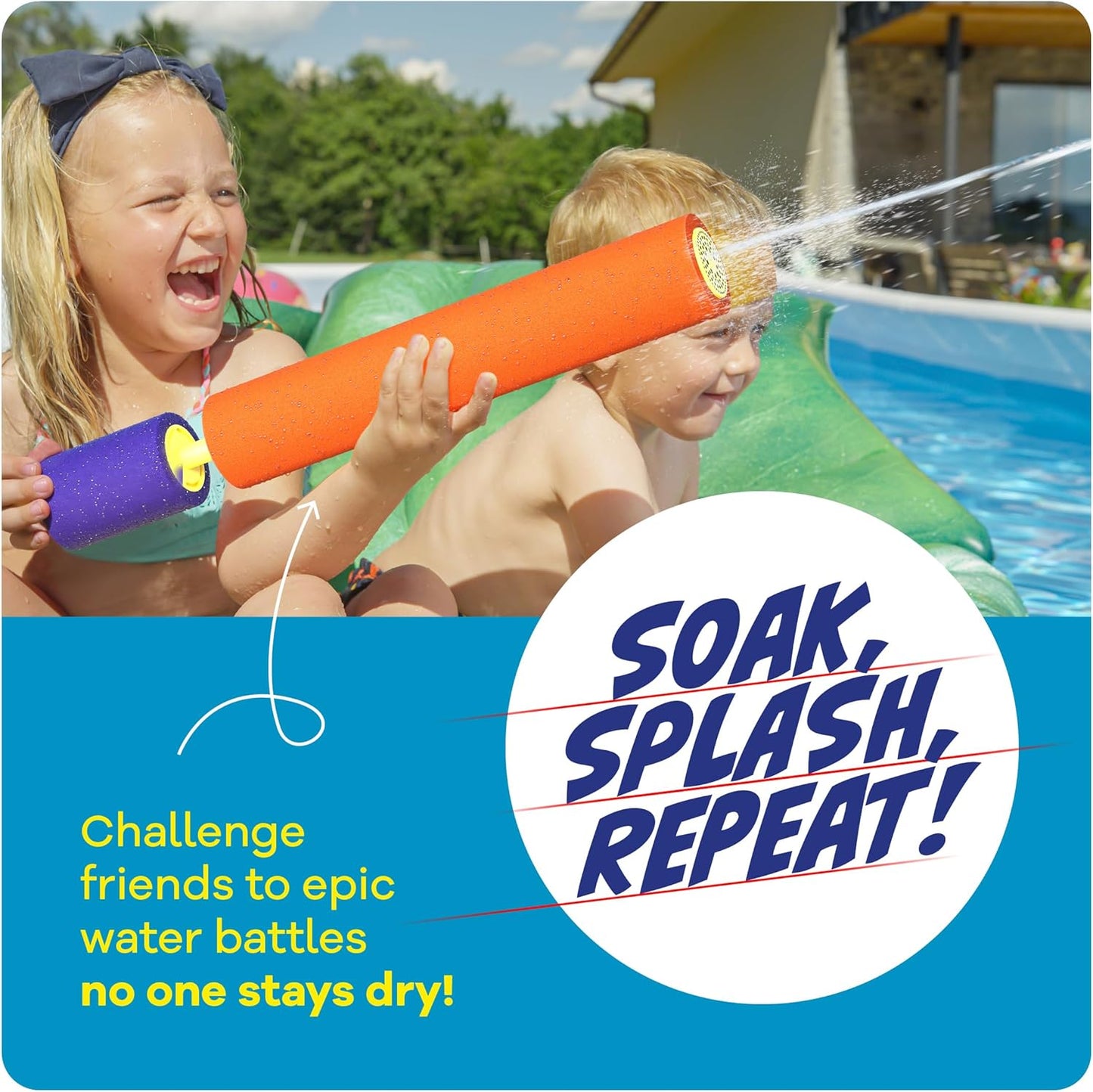 Water Guns For Kids - Outdoor Water Toys - Pool Toys for Kids Ages 4-8, 6-8, 8-10, 8-12 - Squirt Gun Blaster - Pool Games - Backyard Summer Party Activities - Kid Swim Toy for Girls, Boys, Teen - 3 Pk