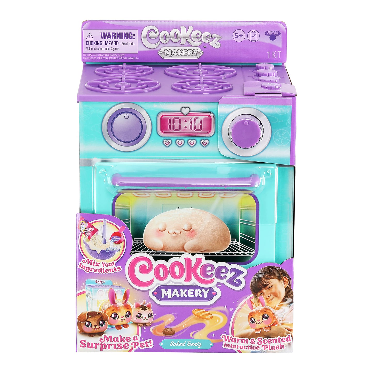 Cinnamon Treatz Oven – Interactive Bake & Reveal Oven Playset with Mystery Scented Plush (Cinnamon Pooch, Fondant Feline, or Strawberry Swirl), Mixing Tools, Dough, & Accessories, 5+