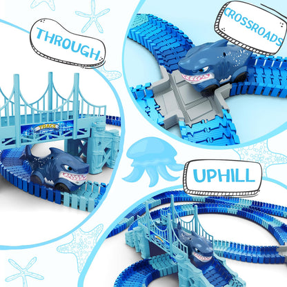 Dinosaur Toys, 252 PCS Create A Dinosaur World Road Race Tracks