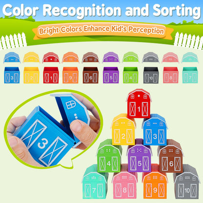 Learning Toys for 1,2,3 Year Old Toddlers, 20Pcs Safari Animals Toys Montessori Counting, Matching & Sorting Fine Motor Games, Christmas Birthday Easter Gift for Baby Boys Girls Age 12-18 Months