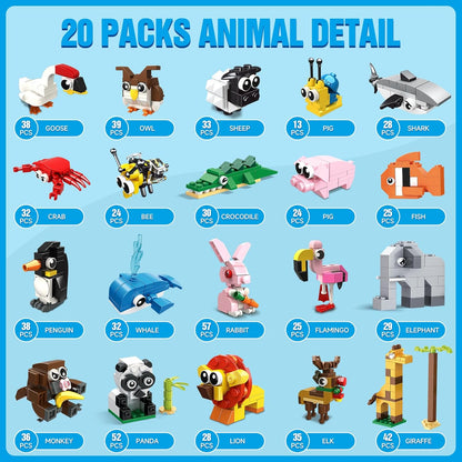 20 Pack Animals Building Blocks Toy for Easter