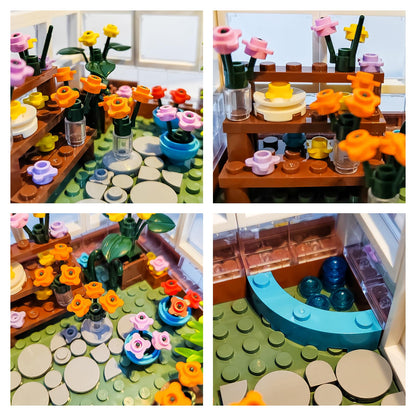 QLT White Flowers House Building Set