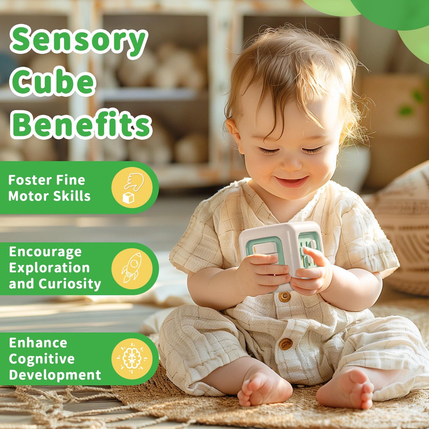 Busy Cube Toys for 1 Year Old Girl Gifts, Montessori for Baby Girl, Travel Sensory Toys for Toddlers 1-3, Learning Fine Motor Skills| 1st Birthday Girl Gifts 12 Months +