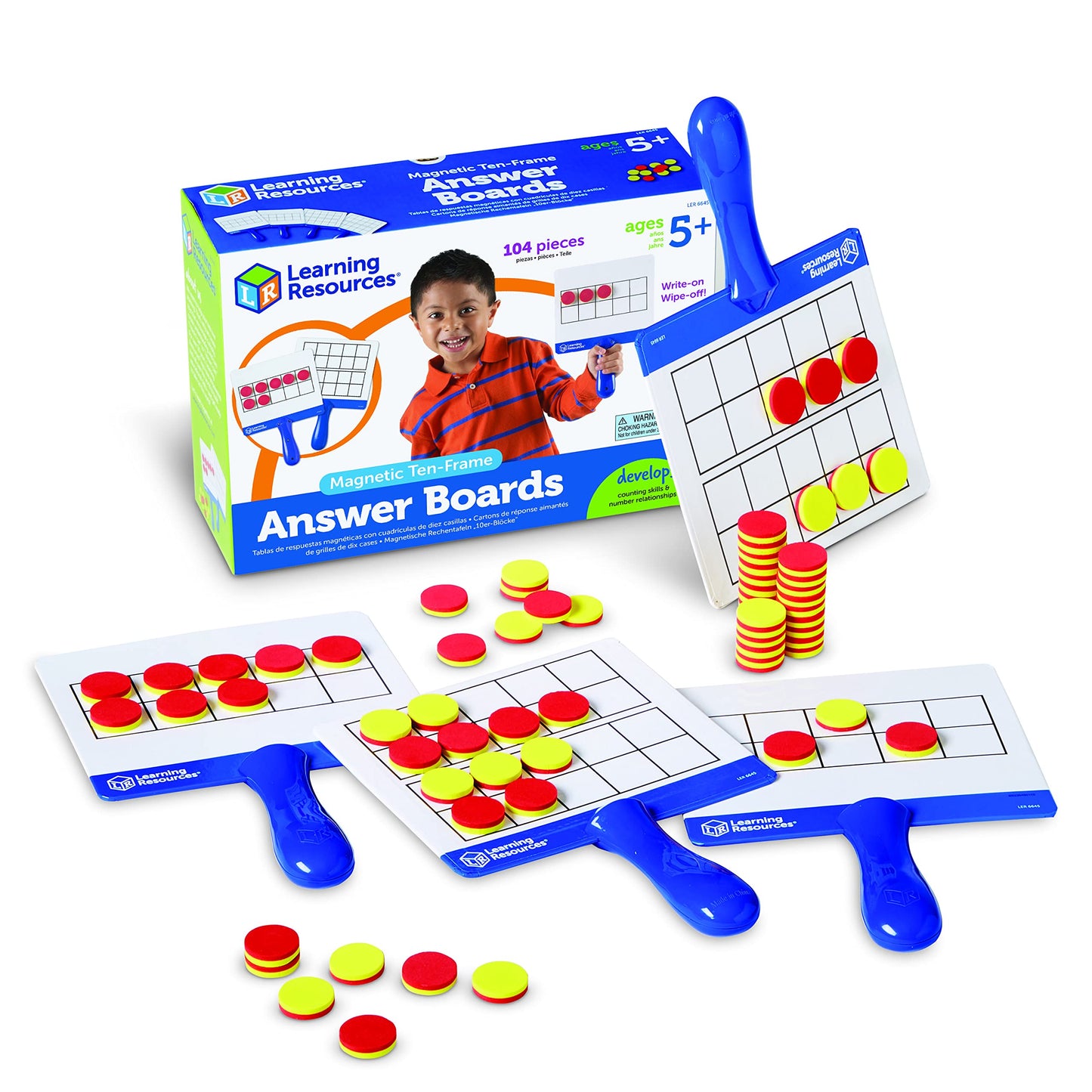 Learning Resources Connecting Ten-Frame Trays, 165 Pieces