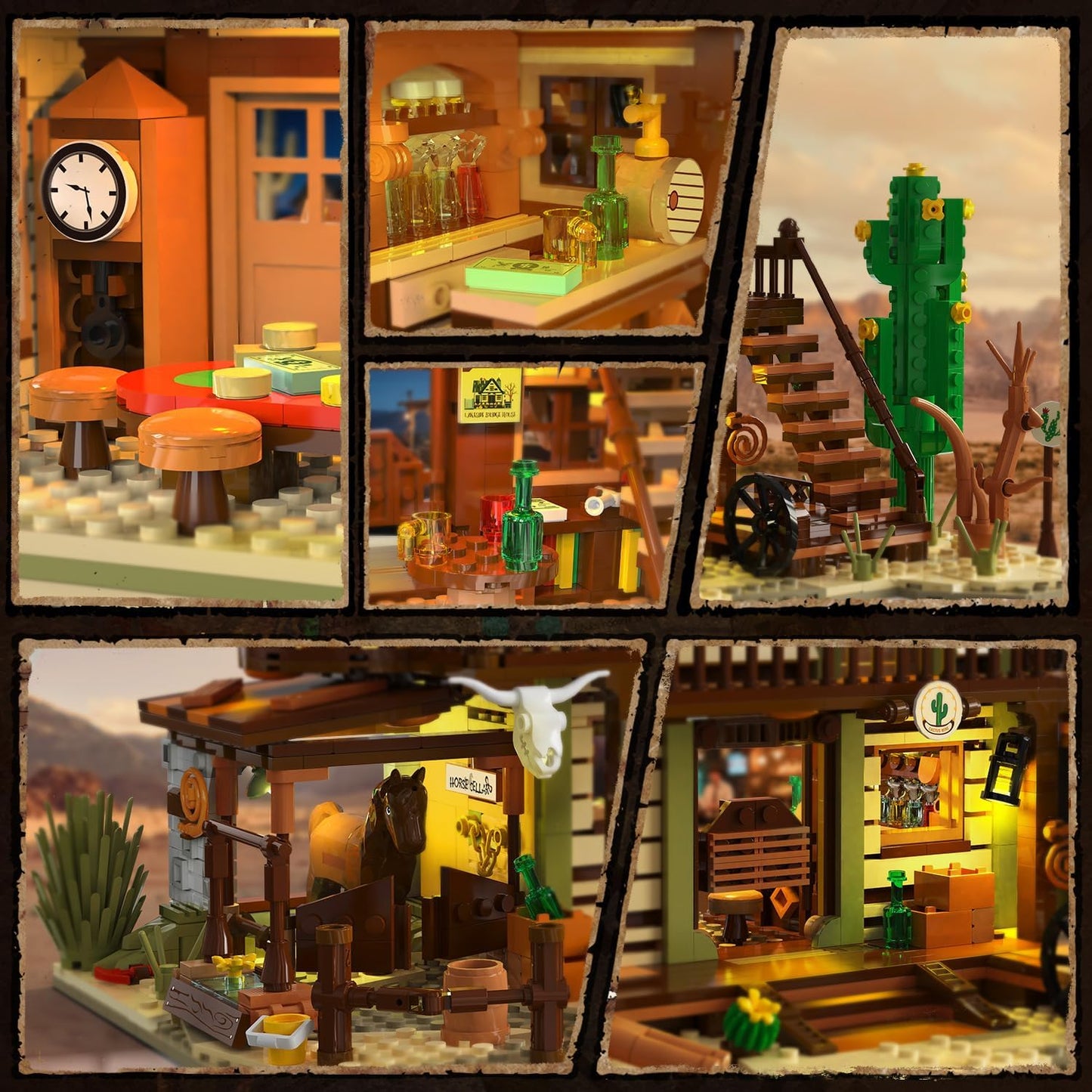 Western Saloon Building Set with LED Light