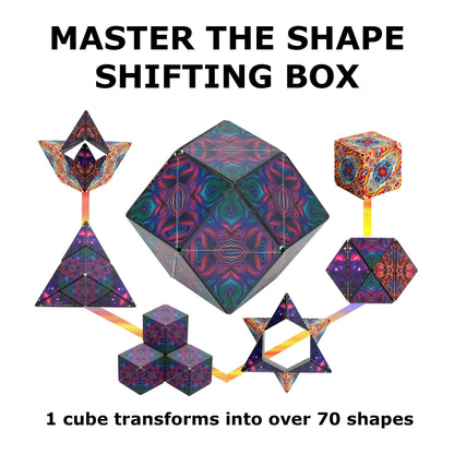 Shashibo Shape Shifting Box - STEM Magnetic Fidget Cube That Transforms Into Over 70 Shapes, Download Fun in Motion Toys Mobile App (Spaced Out)
