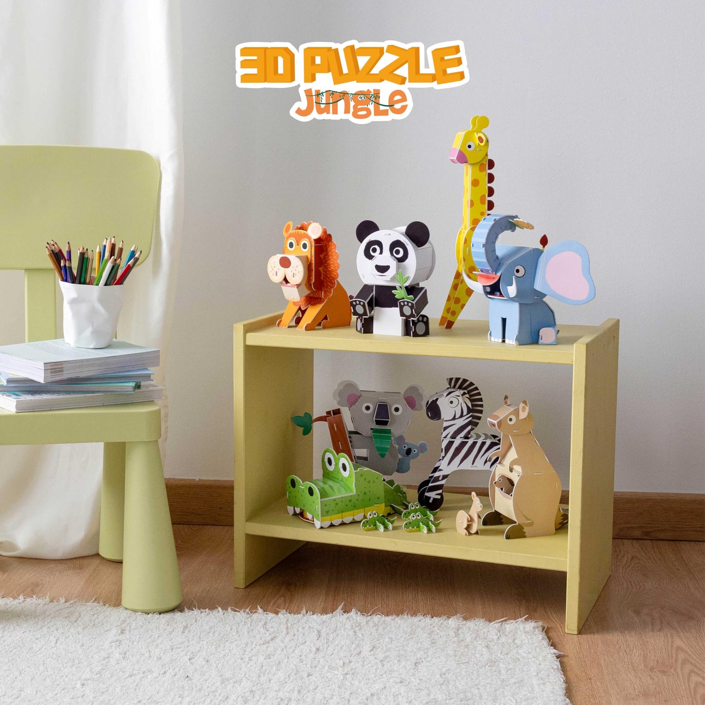 3D Puzzles for Kids Toys Jungle Animals Pack 8 - BONNYCO | 3D Puzzle Jigsaw 6-8 8-13, Educational Girl and Boy Toys, Gifts for Kids Activity, Birthday Gifts for Boys | Rompecabezas 3-D Foam, Christmas
