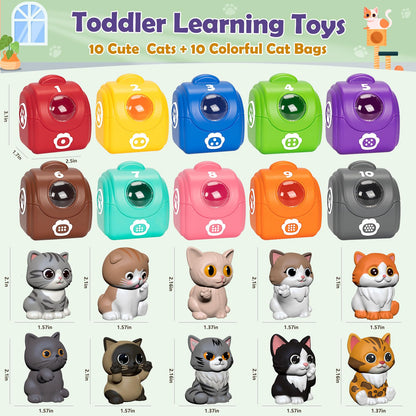 Learning Toys for 1,2,3 Year Old Toddlers, 20Pcs Safari Animals Toys Montessori Counting, Matching & Sorting Fine Motor Games, Christmas Birthday Easter Gift for Baby Boys Girls Age 12-18 Months