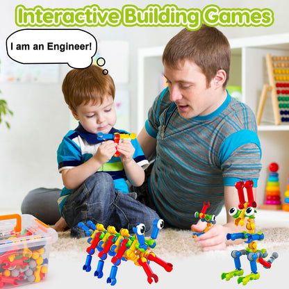Kids STEM Building Toys for 3 4 5 6 7 8+ Year Old Boy Girl Birthday Gift, 125 Pcs Preschool Classroom Educational Building Blocks Stem Kits Activities Ages 3-5 4-8 5-7 6-8 Engineering Creative Games