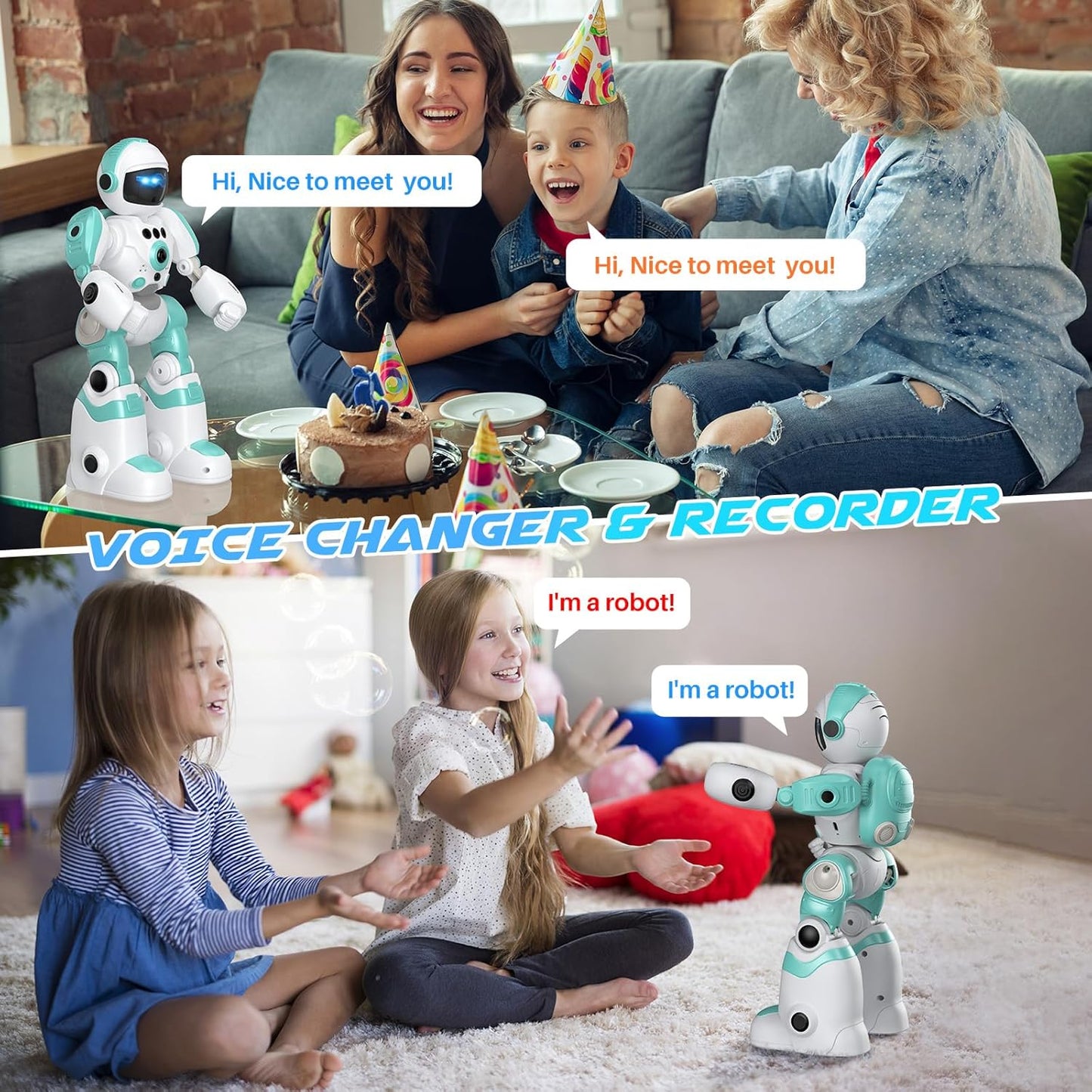 Kids Robot Toys, Remote Control Robot, Programmable Robot with Recorded Voice Music Dance Gesture Control, Gift for Toddler Boys and Girls