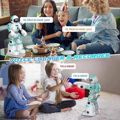 Kids Robot Toys, Remote Control Robot, Programmable Robot with Recorded Voice Music Dance Gesture Control, Gift for Toddler Boys and Girls