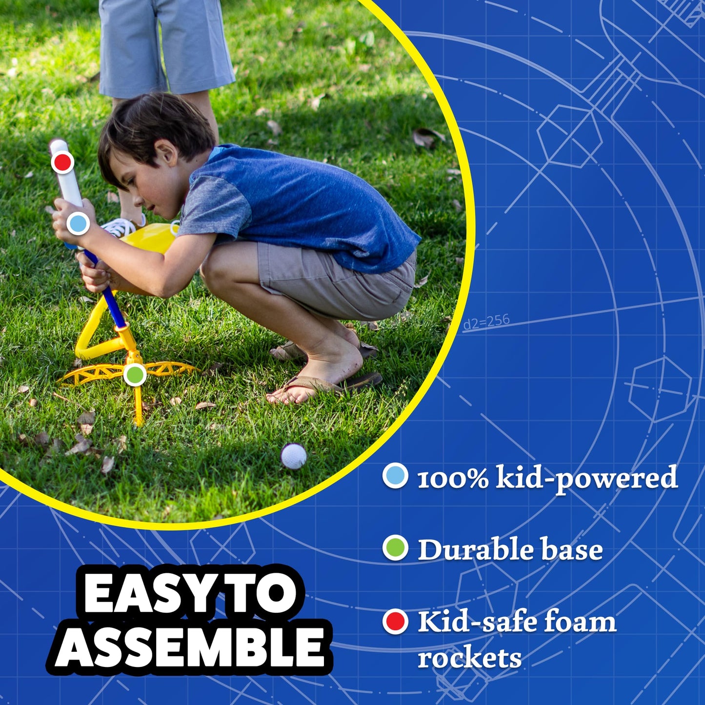 Stomp Rocket Jr Multi-Color Rocket Launcher for Kids
